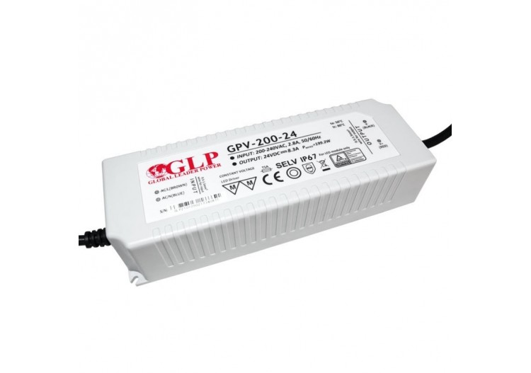 Alimentation LED étanche 200W 24V IP67-GLP - GPV-200-24 - Barcelona LED