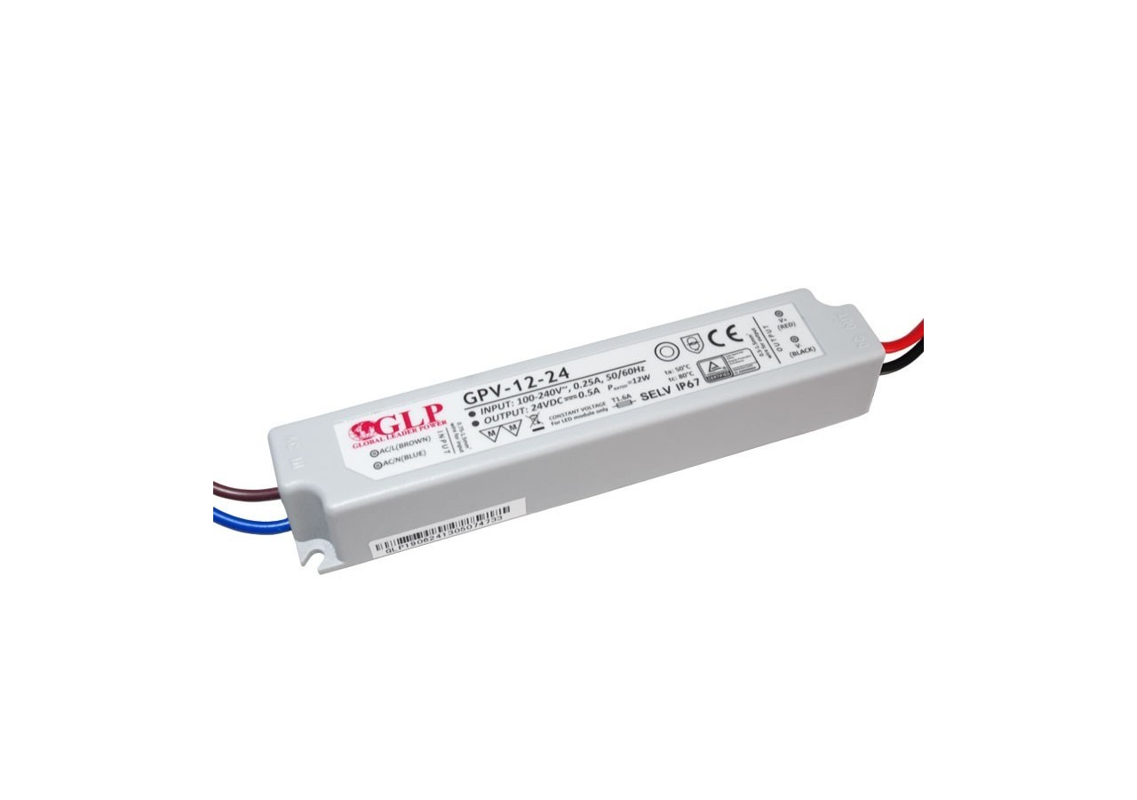 Alimentation LED étanche 24V DC-12W- IP67-GLP - GPV-12-24 - Barcelona LED