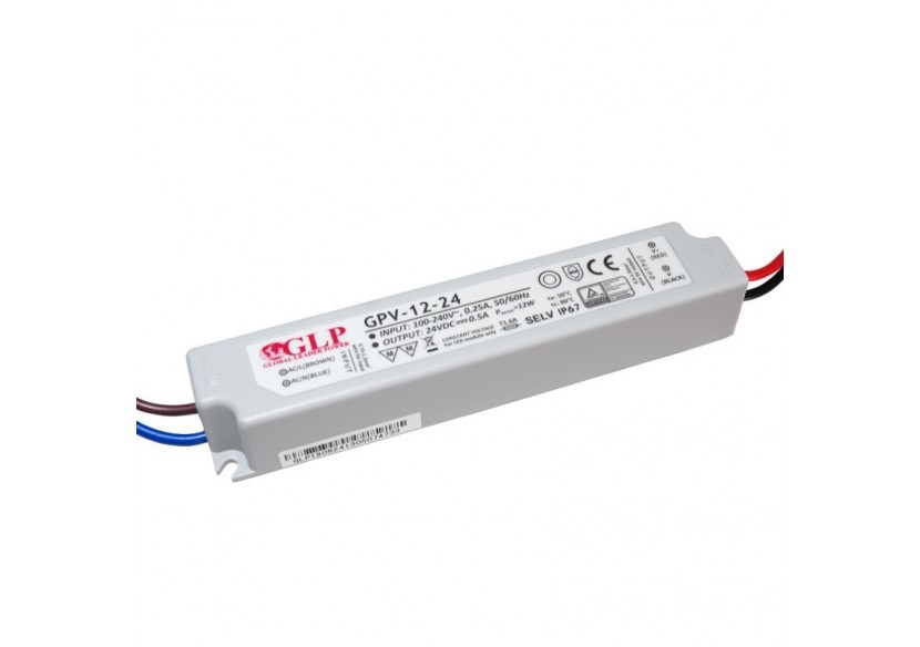 Alimentation LED étanche 24V DC-12W- IP67-GLP - GPV-12-24 - Barcelona LED
