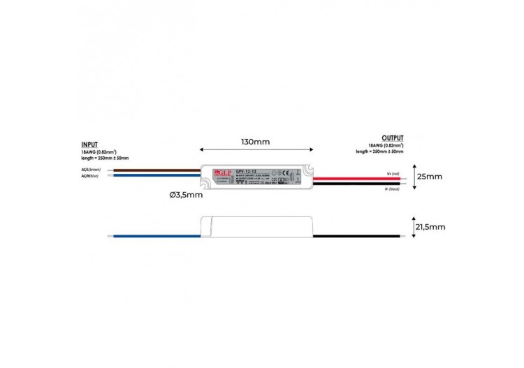 Alimentation LED étanche 24V DC-12W- IP67-GLP - GPV-12-24 - Barcelona LED 2