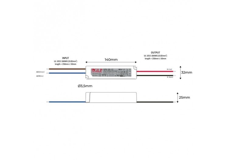 Alimentation LED étanche 24V DC-20W- IP67-GLP - GPV-20-24 - Barcelona LED 2