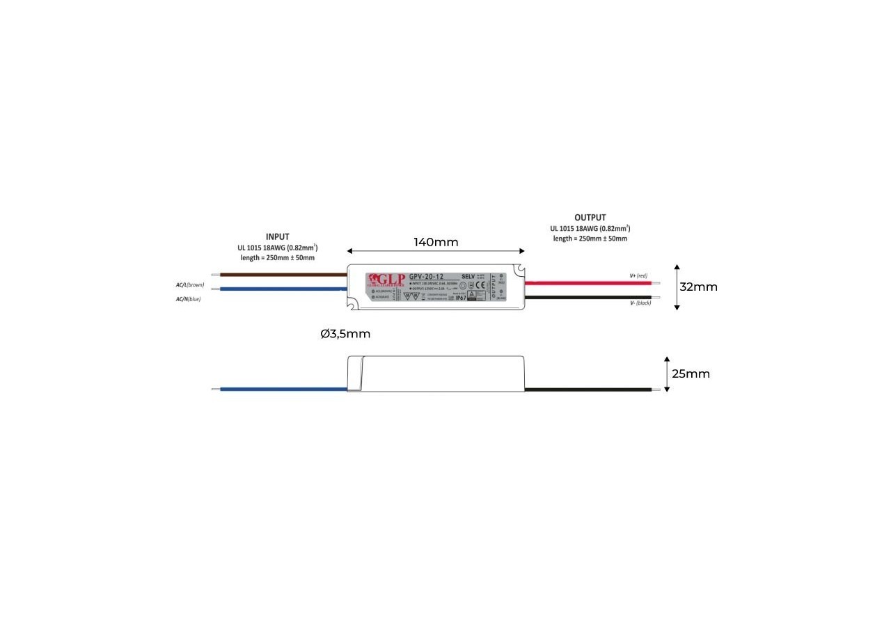 Alimentation LED étanche 24V DC-20W- IP67-GLP - GPV-20-24 - Barcelona LED