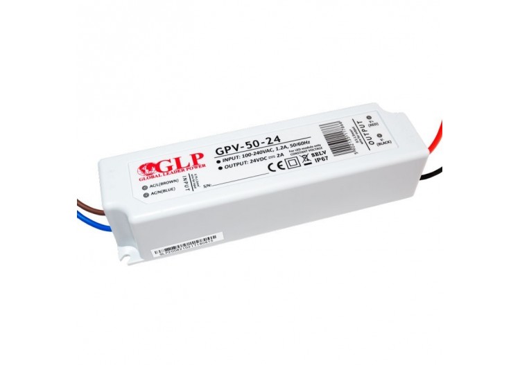 Alimentation LED étanche 24V DC-50W- IP67-GLP - GPV-50-24 - Barcelona LED