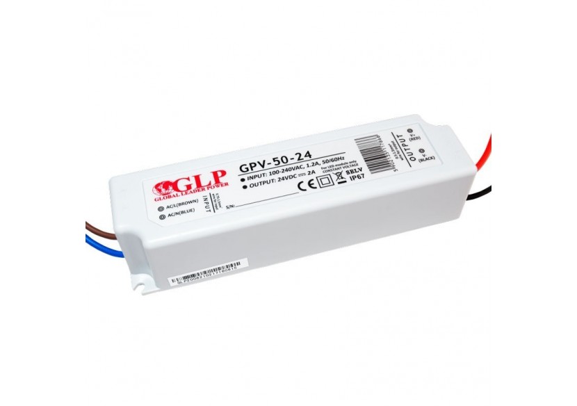 Alimentation LED étanche 24V DC-50W- IP67-GLP - GPV-50-24 - Barcelona LED