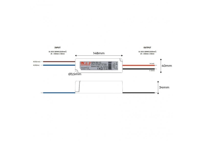 Alimentation LED étanche 24V DC-50W- IP67-GLP - GPV-50-24 - Barcelona LED