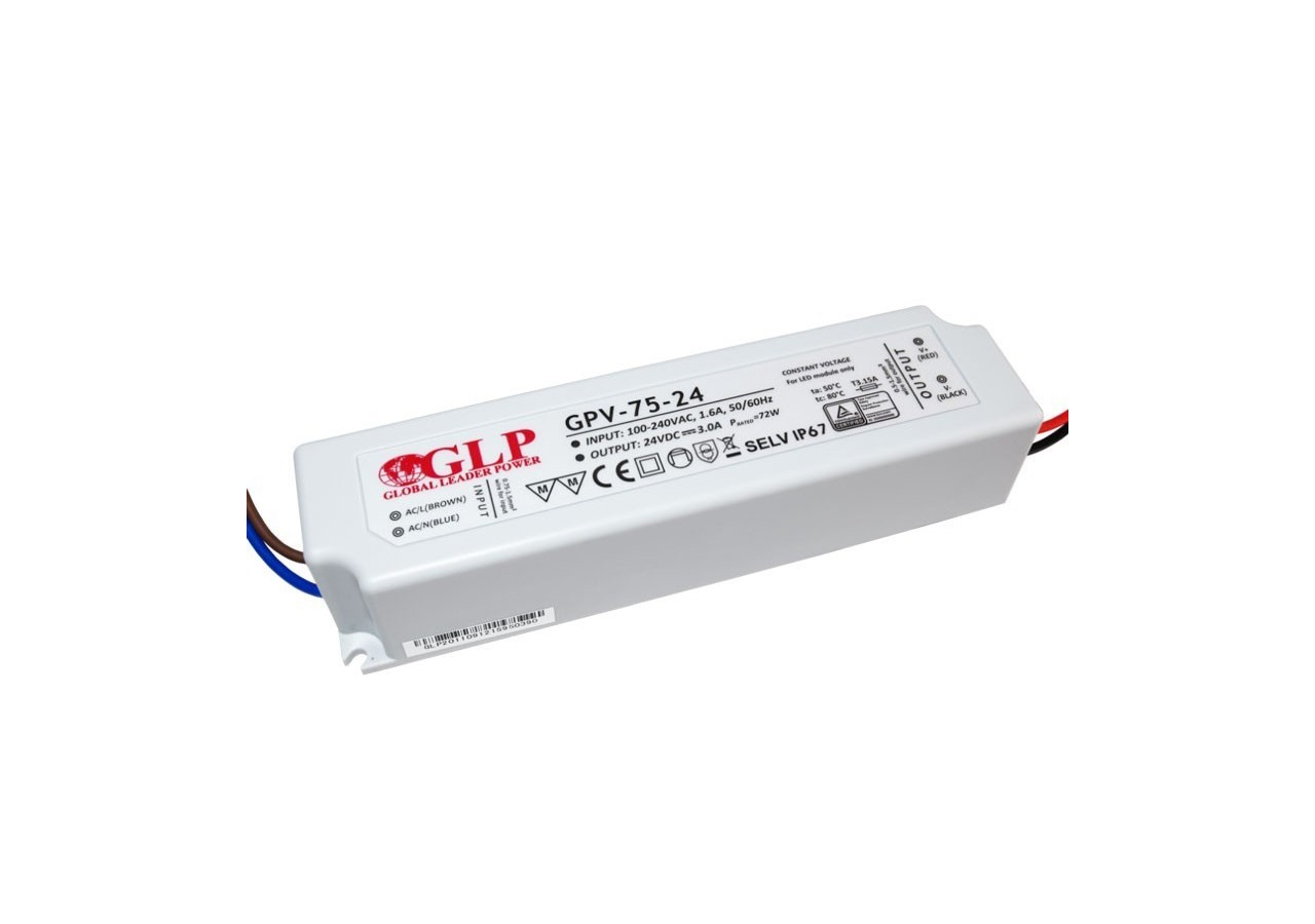 Alimentation LED étanche 24V DC-75W- IP67-GLP - GPV-75-24 - Barcelona LED