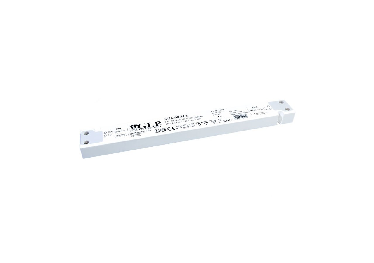 Alimentation LED extra plate 30W 24V-GLP - GTPC-30-24-S - Barcelona LED