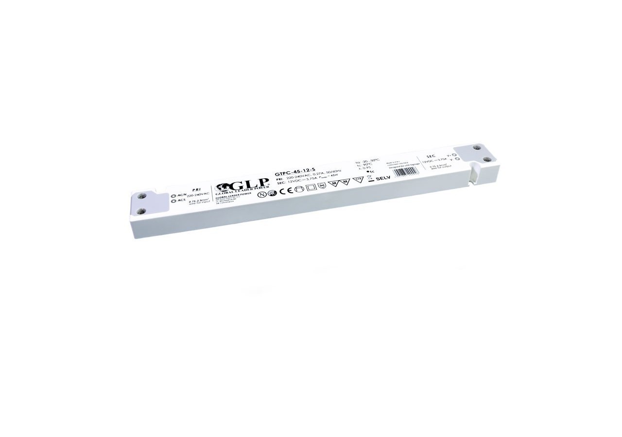 Alimentation LED extra plate 45W 12V-GLP - GTPC-45-12-S - Barcelona LED