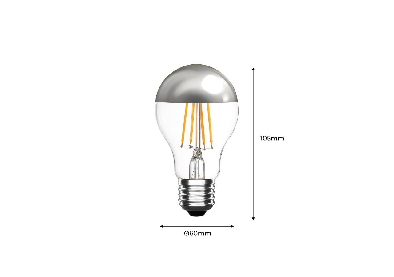Ampoule LED effet miroir argenté E27 6W - BFE1-A60E27-BC - Barcelona LED