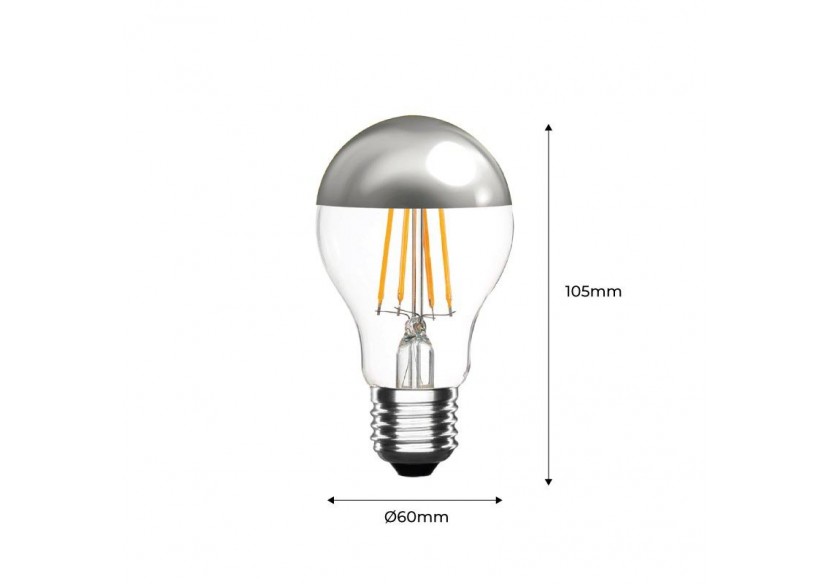 Ampoule LED effet miroir argenté E27 6W - BFE1-A60E27-BC - Barcelona LED