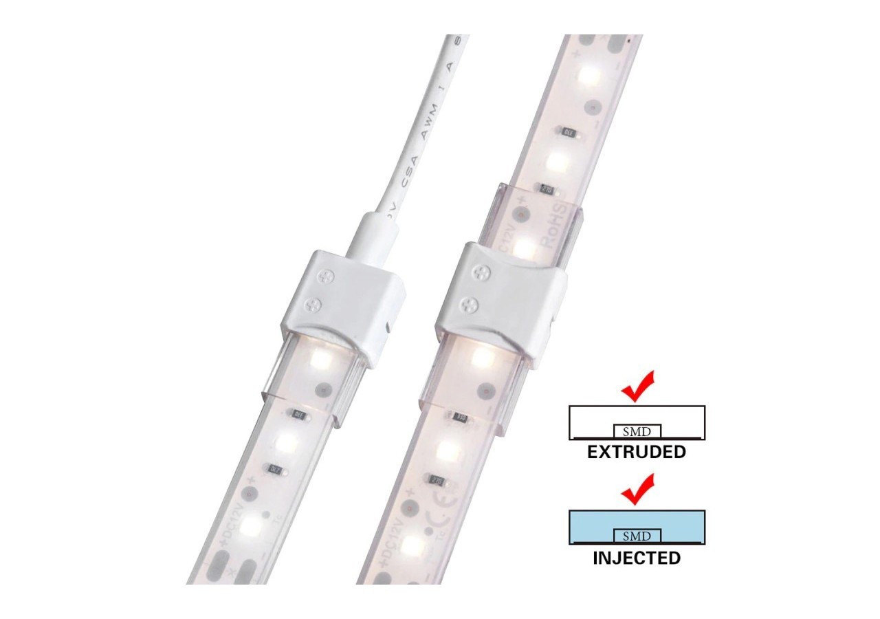 Connecteur initial étanche pour ruban LED 10mm-2 pins-IP68 - SDN10XB-2W200 - Barcelona LED