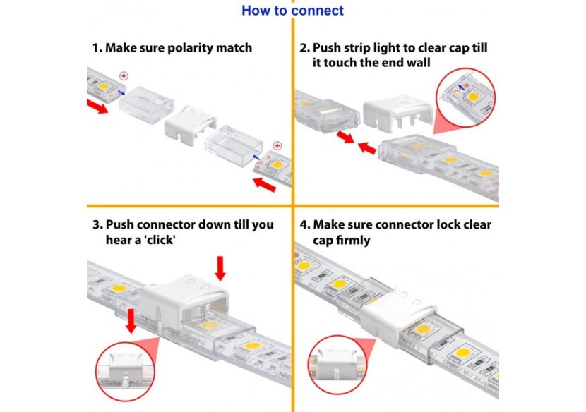 Connecteur étanche pour ruban LED avec câble-2 pins-ruban de 10 mm-IP68 - SDN10BXB-2W80 - Barcelona LED