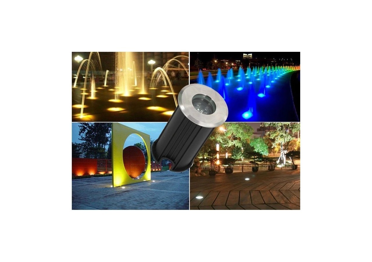 Spot LED RGB encastrable au sol RGB 3W 12V-DC IP67 - BA50011-RGB - Barcelona LED