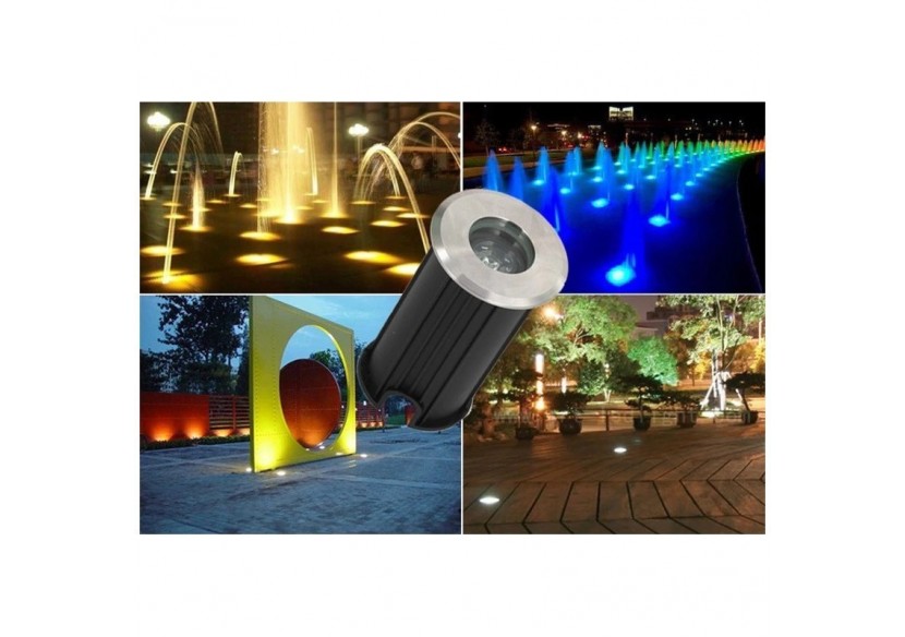 Spot LED RGB encastrable au sol RGB 3W 12V-DC IP67 - BA50011-RGB - Barcelona LED