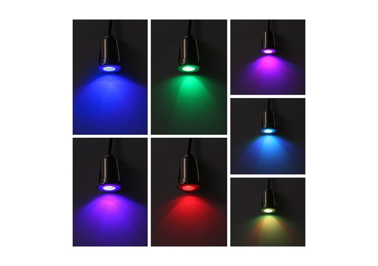 Spot LED RGB encastrable au sol RGB 3W 12V-DC IP67 - BA50011-RGB - Barcelona LED