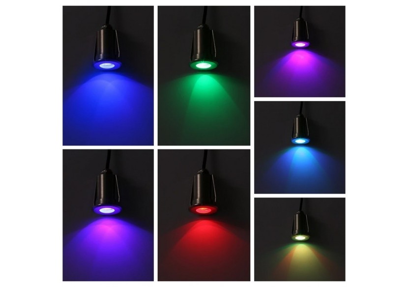 Spot LED RGB encastrable au sol RGB 3W 12V-DC IP67 - BA50011-RGB - Barcelona LED