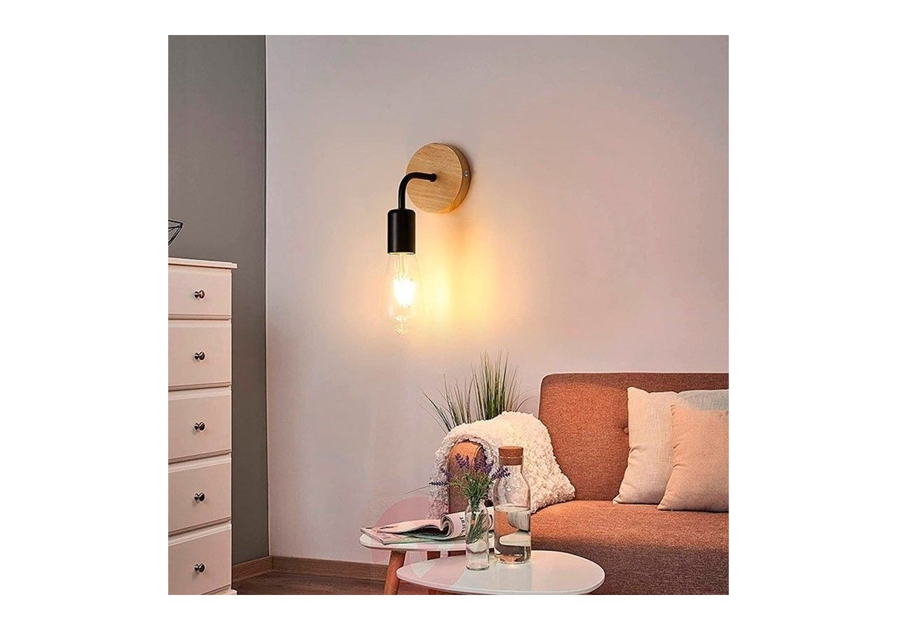 Lot de 2 Appliques murales en bois avec métal flexo "Morgan" - K134-2-N - Barcelona LED