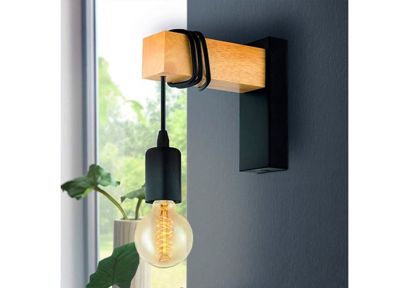 Lot de 2 appliques murales en bois rustique "RUDER" - K130-2-N - Barcelona LED