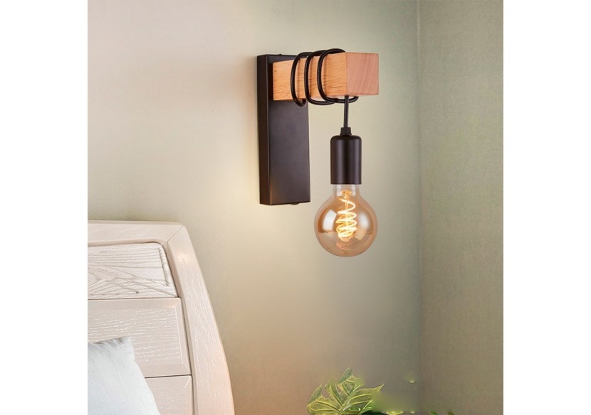 Lot de 2 appliques murales en bois rustique "RUDER" - K130-2-N - Barcelona LED