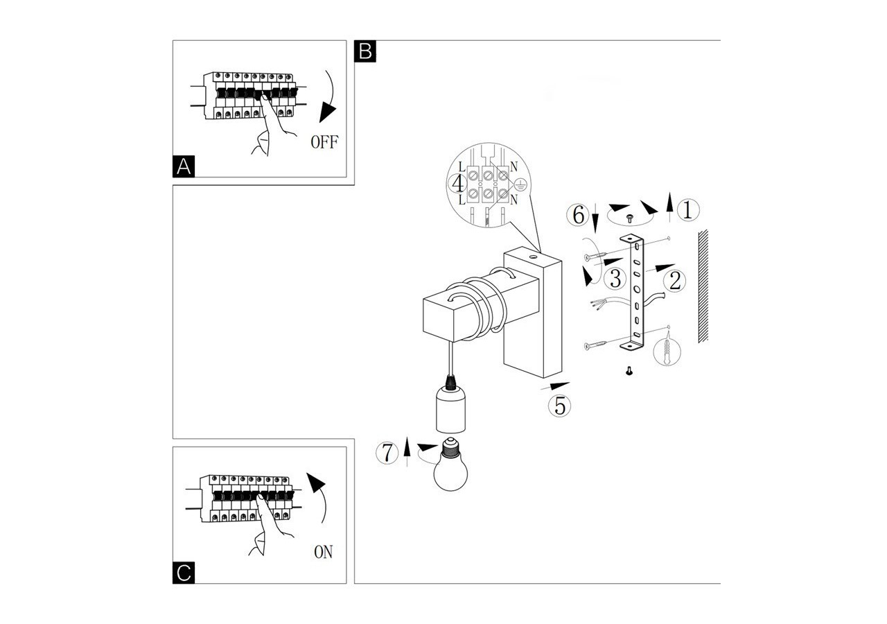 Lot de 2 appliques murales en bois rustique "RUDER" - K130-2-N - Barcelona LED