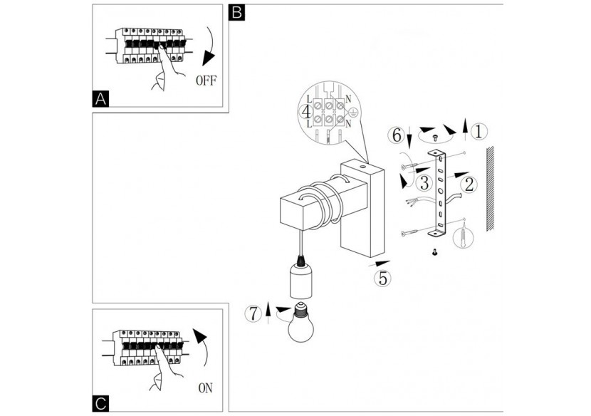Lot de 2 appliques murales en bois rustique "RUDER" - K130-2-N - Barcelona LED