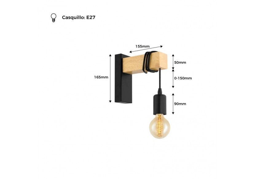 Lot de 2 appliques murales en bois rustique "RUDER" - K130-2-N - Barcelona LED