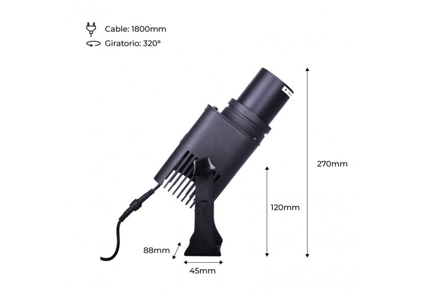 Projecteur de logo LED GOBO 20W rotatif extérieur-IP65 - BLP20E-R - Barcelona LED