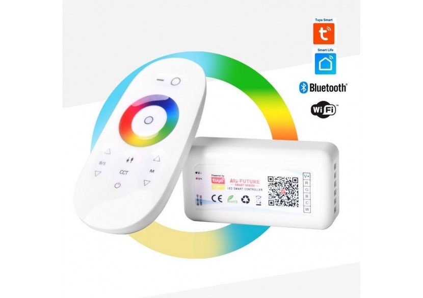 Contrôleur LED RGB+CCT SMART WIFI avec télécommande-12-24V DC-5 canaux - B1644-3-RGB+CCT - Barcelona LED
