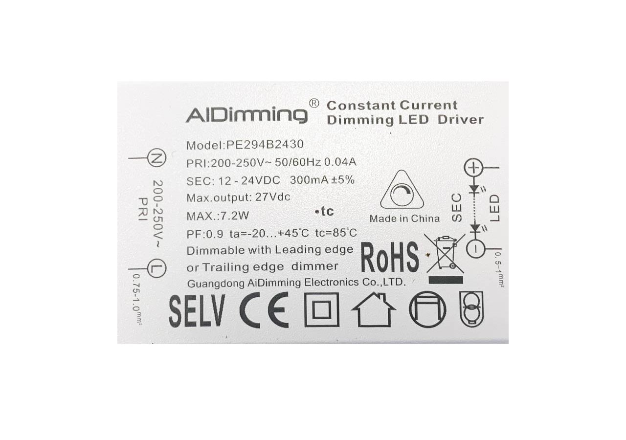Driver Triac dimmable 12-24VDC 300MA - PE294B2430 - Barcelona LED