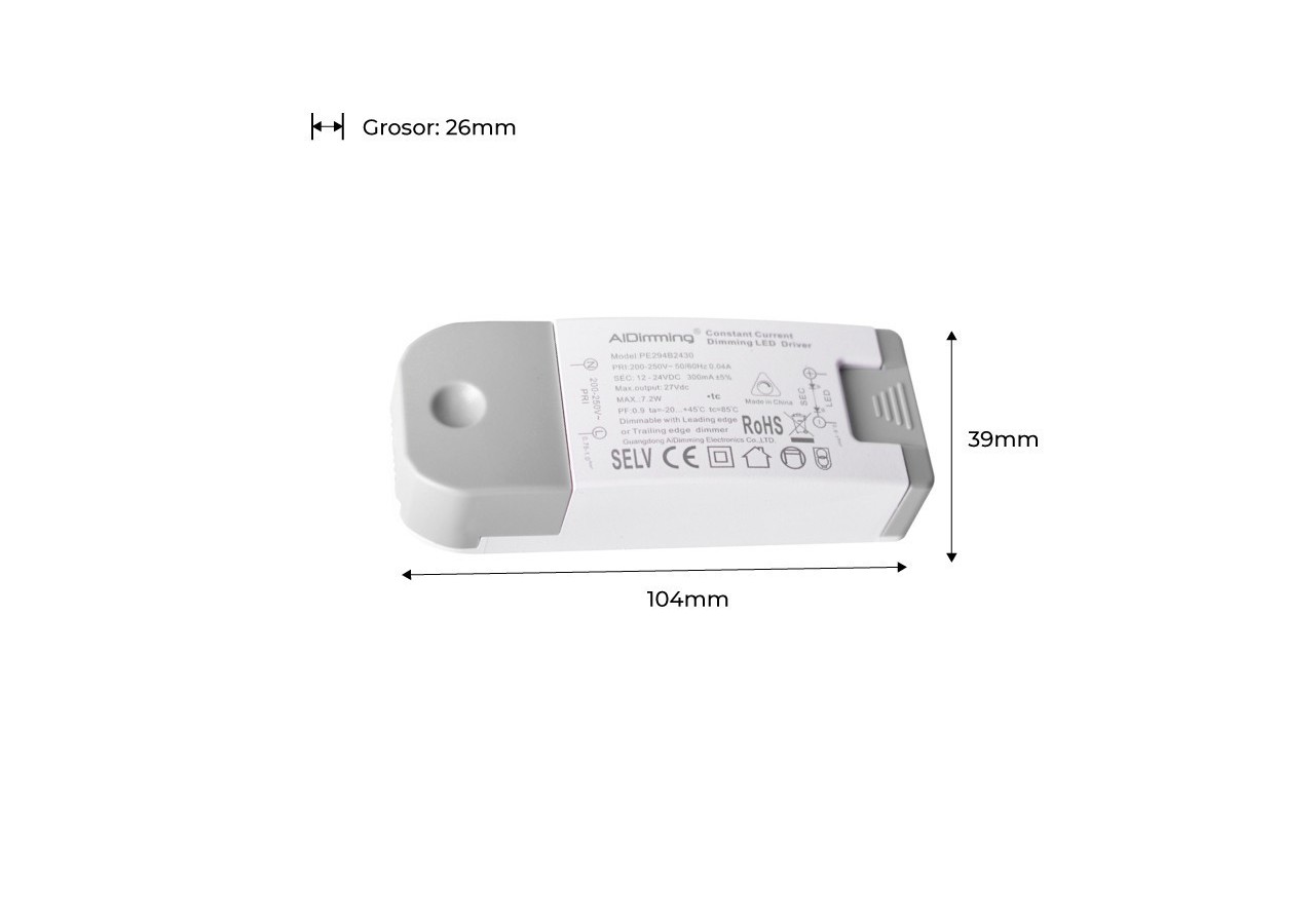 Driver Triac dimmable 12-24VDC 300MA - PE294B2430 - Barcelona LED