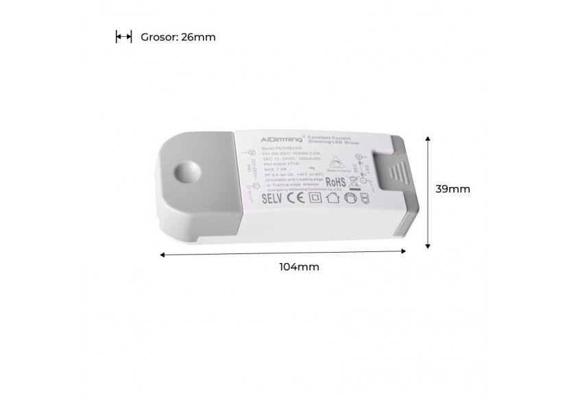 Driver Triac dimmable 12-24VDC 300MA - PE294B2430 - Barcelona LED