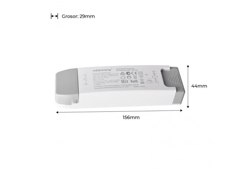 Driver Triac dimmable 25-42VDC 1050MA - PE299B42105 - Barcelona LED