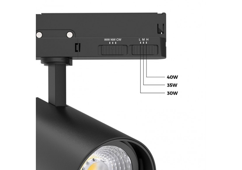 Projecteur sur rail triphasé CCT 30W/35W/40W - B00221-N-CCT - Barcelona LED