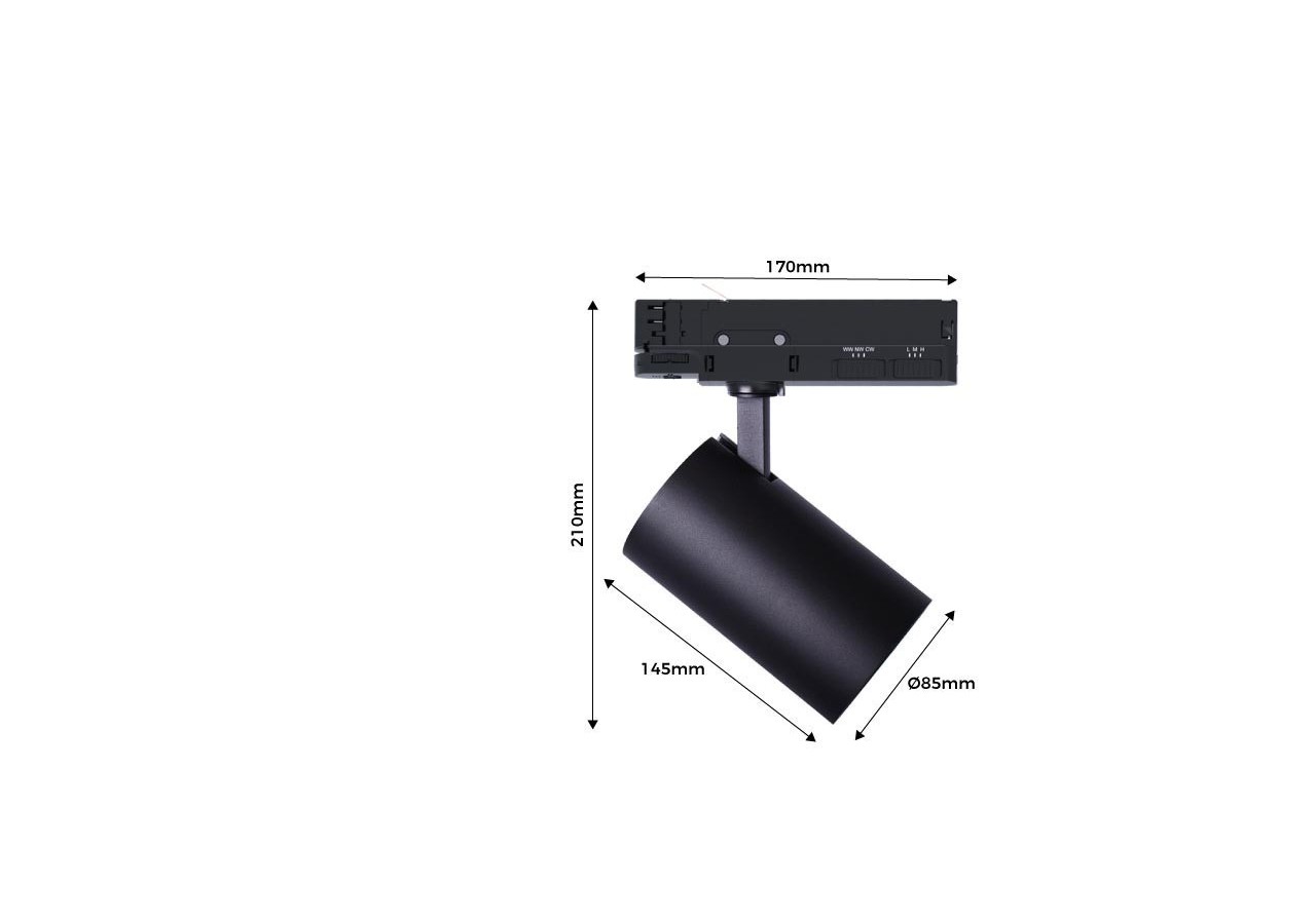 Projecteur sur rail triphasé CCT 30W/35W/40W - B00221-N-CCT - Barcelona LED