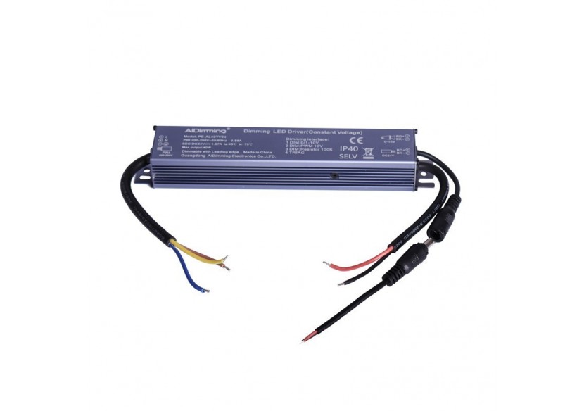 Transformateur Triac dimmable DC 24V 42W 1.67A IP40 - PE-AL40TV24 - Barcelona LED