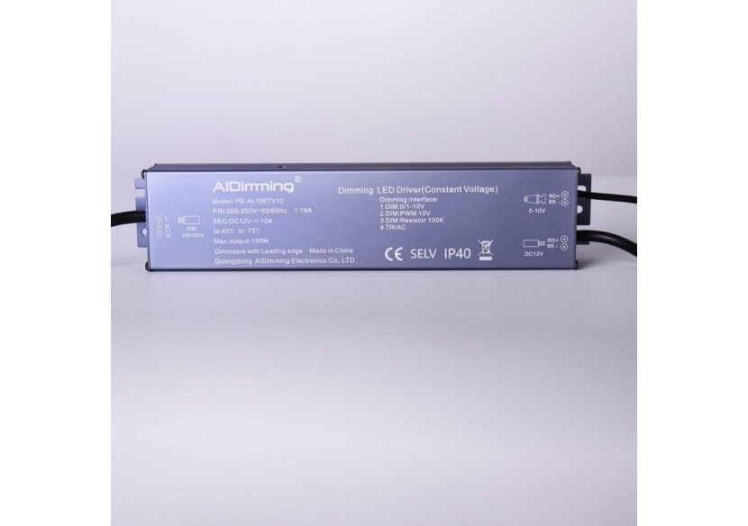 Alimentation LED dimmable TRIAC/0-10V 200-250V-Sortie 12V-10A-120W - PE-AL150TV12 - Barcelona LED