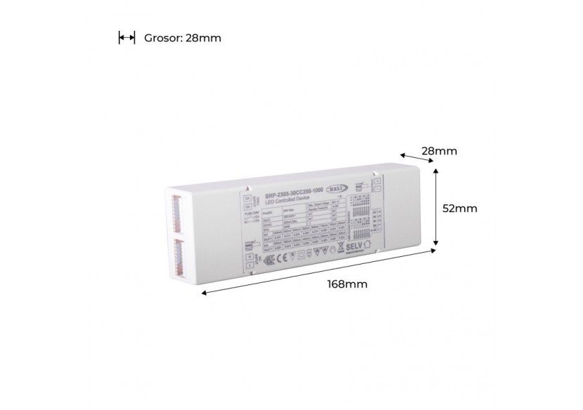 Driver Dali 1 canal à courant constant de 250ma à 1000ma - SRP-2305-30CC250-1000 - Barcelona LED