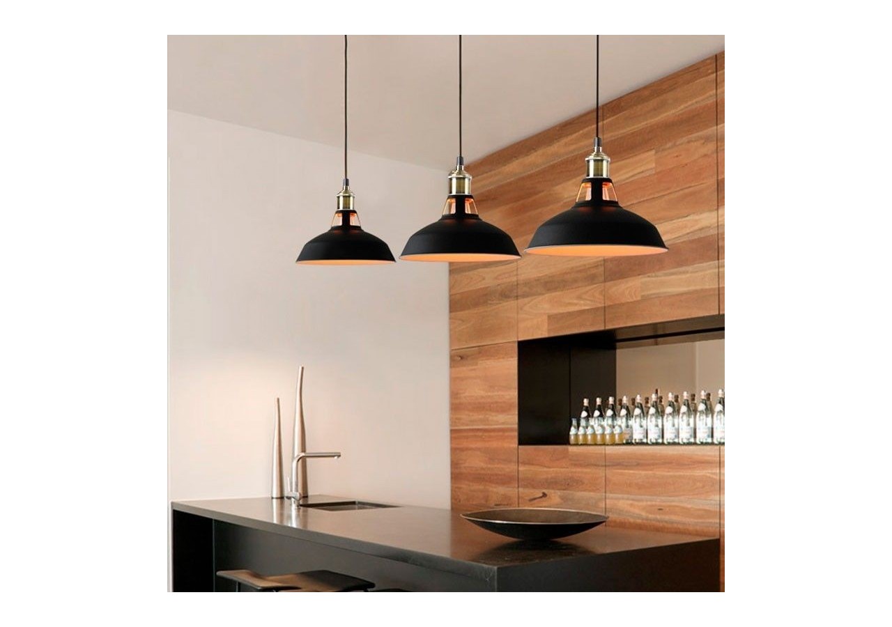 Suspension style rétro industriel "MANACOR" avec dôme en métal - LN1106-N - Barcelona LED