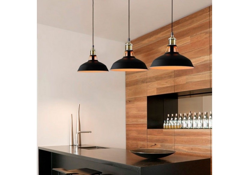 Suspension style rétro industriel "MANACOR" avec dôme en métal - LN1106-N - Barcelona LED