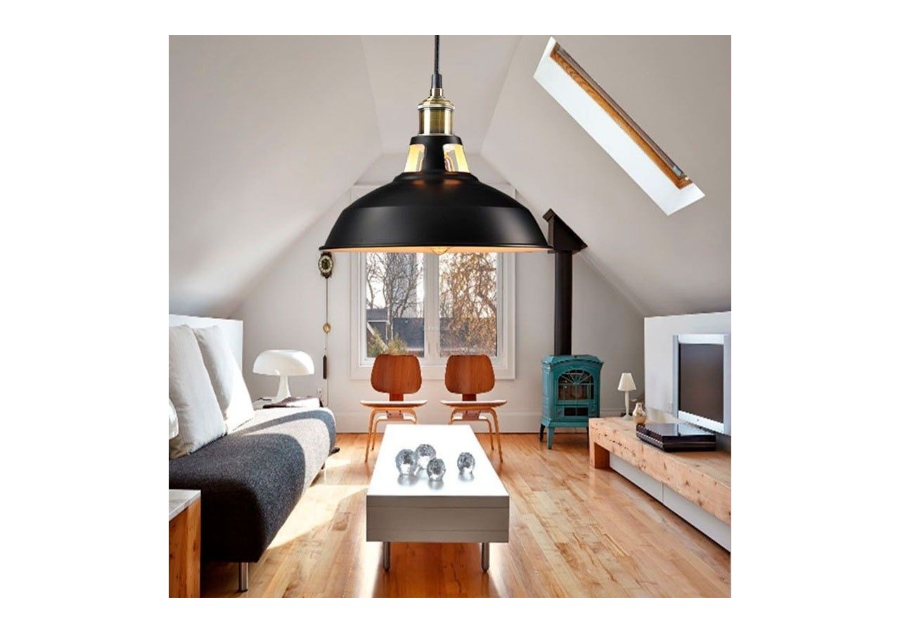 Suspension style rétro industriel "MANACOR" avec dôme en métal - LN1106-N - Barcelona LED