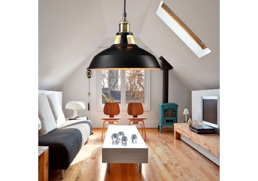 Suspension style rétro industriel "MANACOR" avec dôme en métal - LN1106-N - Barcelona LED