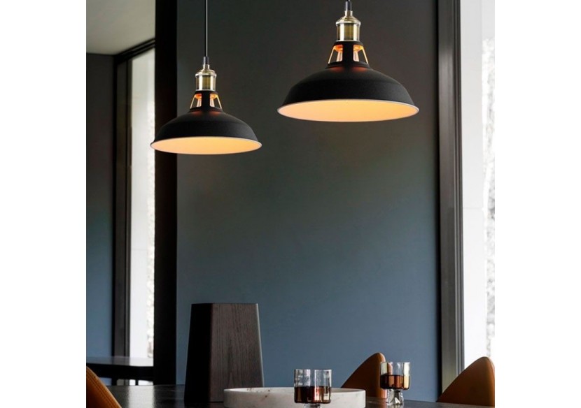 Suspension style rétro industriel "MANACOR" avec dôme en métal - LN1106-N - Barcelona LED