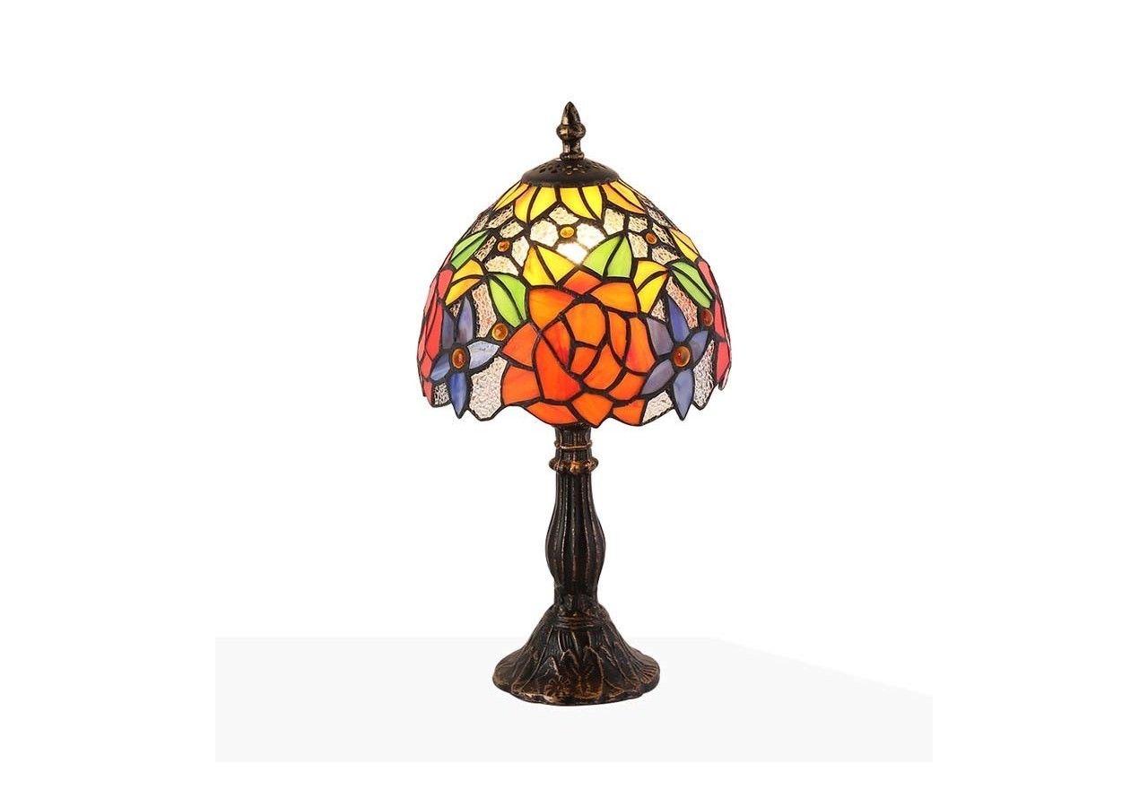 Lampe de table d'inspiration Tiffany avec mosaïque en verre - L3076 - Barcelona LED