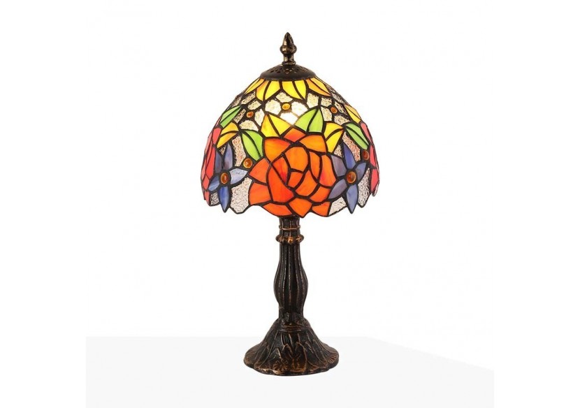 Lampe de table d'inspiration Tiffany avec mosaïque en verre - L3076 - Barcelona LED