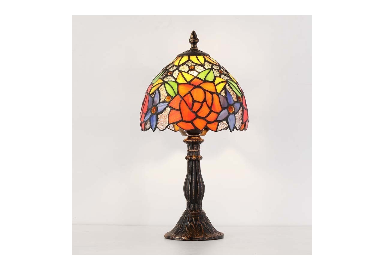 Lampe de table d'inspiration Tiffany avec mosaïque en verre - L3076 - Barcelona LED