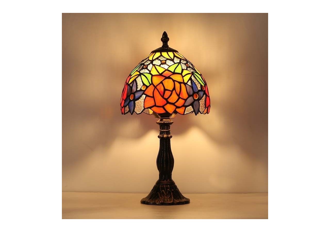 Lampe de table d'inspiration Tiffany avec mosaïque en verre - L3076 - Barcelona LED