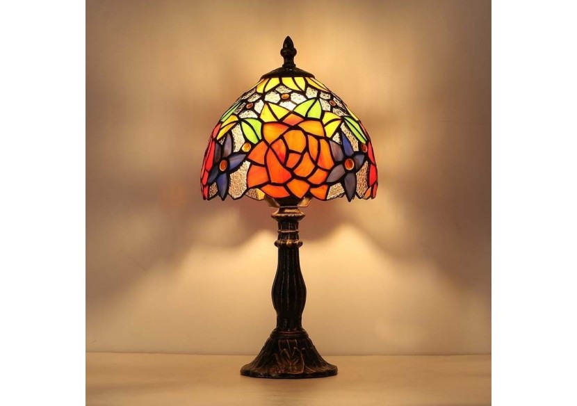 Lampe de table d'inspiration Tiffany avec mosaïque en verre - L3076 - Barcelona LED
