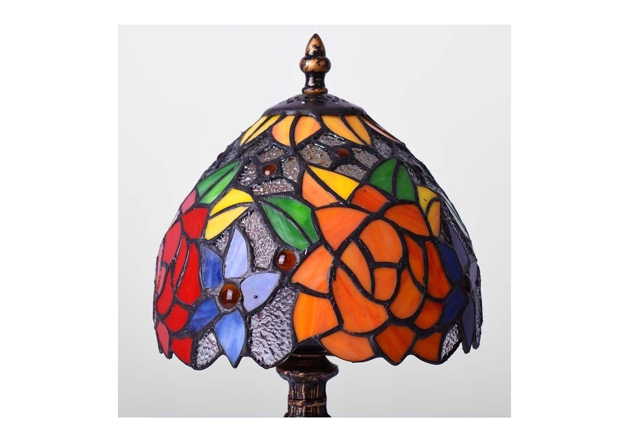 Lampe de table d'inspiration Tiffany avec mosaïque en verre - L3076 - Barcelona LED