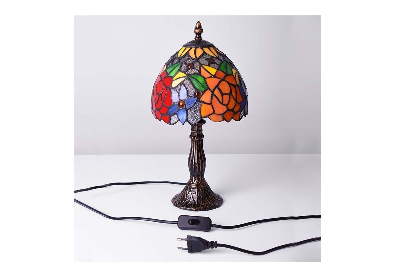 Lampe de table d'inspiration Tiffany avec mosaïque en verre - L3076 - Barcelona LED