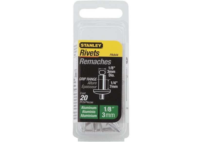 Rivet Aluminium 3Mm X 6,35 - Boite De 20Pcs - Stanley : Confort'Mat Rivet Aluminium 3Mm X 6,35 - Boite De 20Pcs - Stanley : Confort'Mat